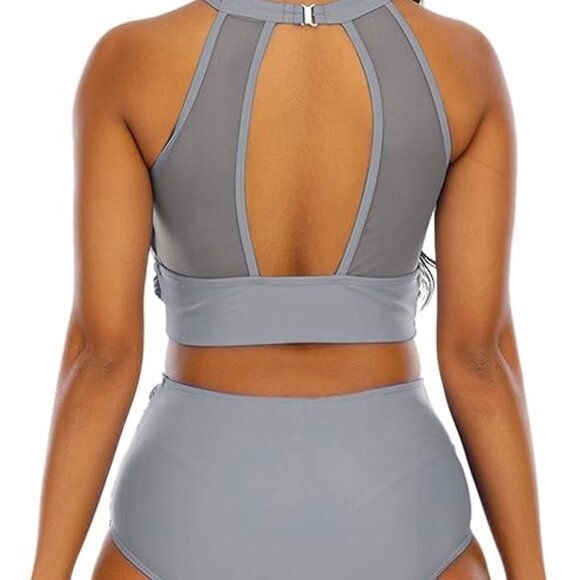 Adisputent Mesh Open Back High-Waisted Bikini Set | Size L | NWT - Picture 3 of 4